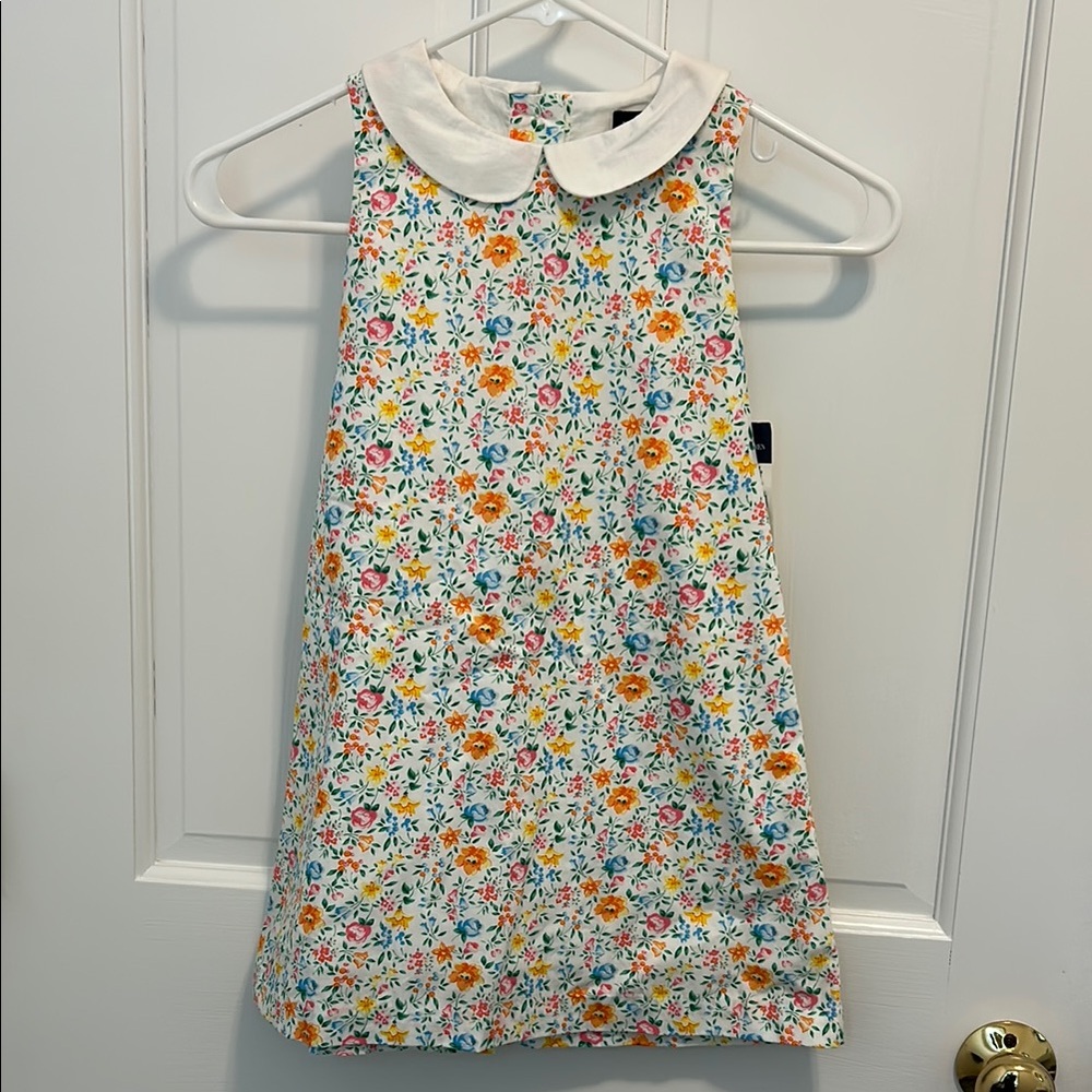 Ralph Lauren Blue and Orange A-Line Dress with Peter Pan Collar